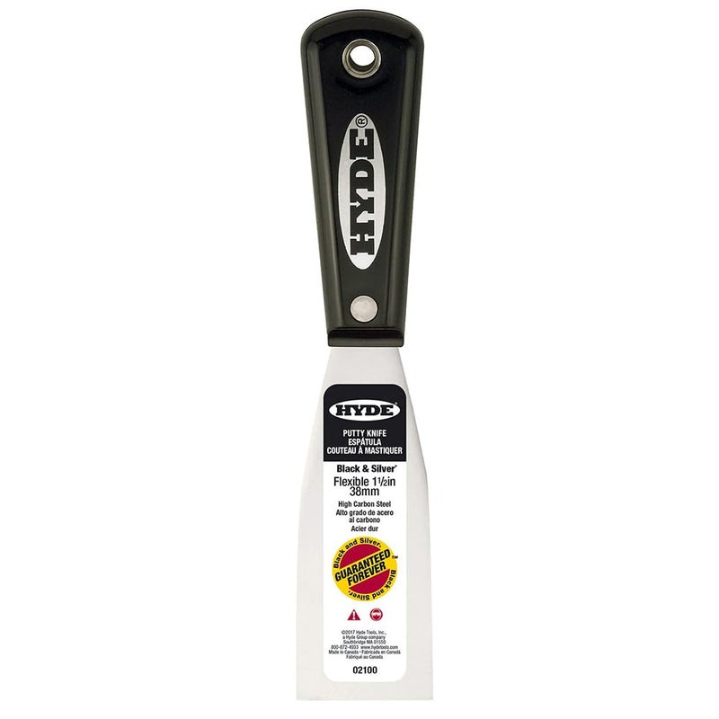 Hyde Black & Silver Carbon Steel Putty Knife 02100, 1 Count